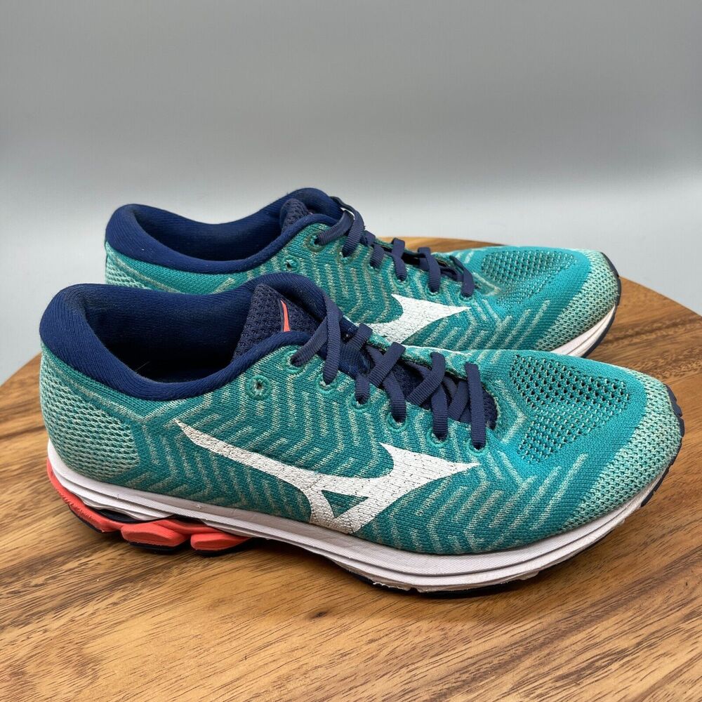 Mizuno WaveKnit R2 Shoes Womens Size 9.5 Blue Running Athletic Training Workout